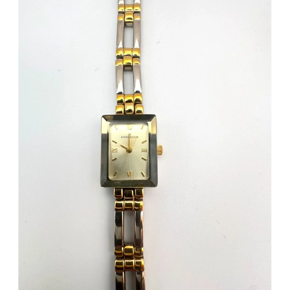 Vintage Anne Klein Watch Two-Tone Square Dress Link Band
